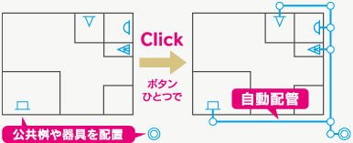 クリックひとつで自動配管